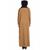 Front open Casual pleated abaya- Camel color